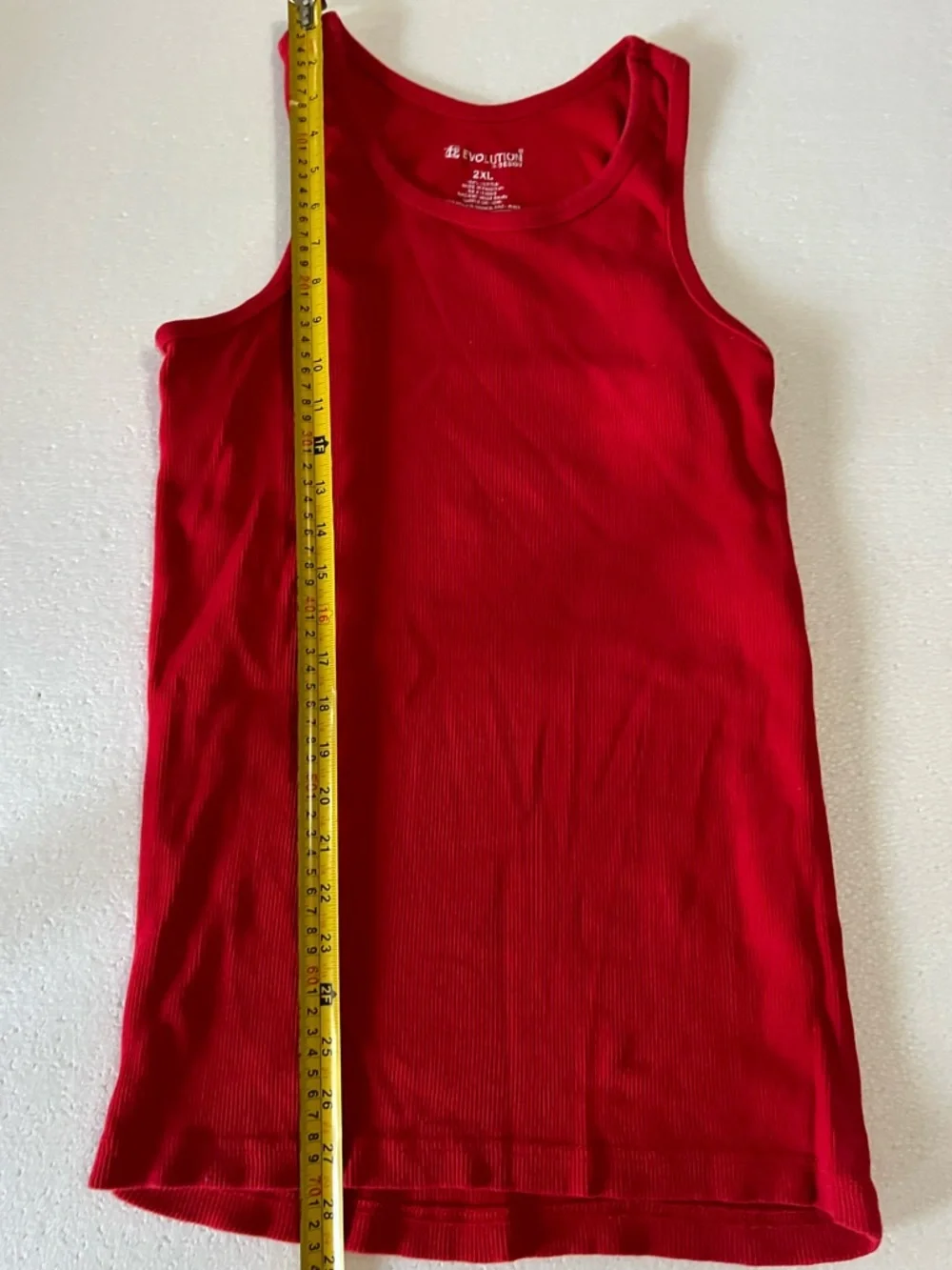 Evolution In Design Red Ribbed Tank - 2XL (M) - Picture 4 of 5